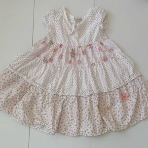 Naartije pink floral cotton short sleeve dress 5